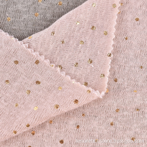 Foil Print Rayon Polyester Knit Velvet Hacci Fabric